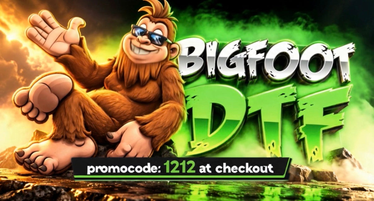 BIGFOOT DTF free 12 by 12 sample promotional artwork